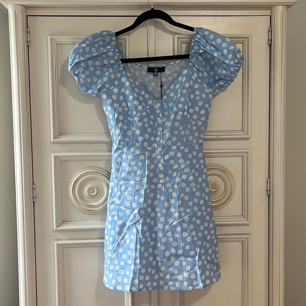 Daisy Powder Blue Mini Dress